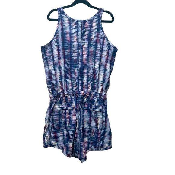 Athleta Girl On the Go Romper Shoreline Enchanted Blue Purple Size XL 14 - Picture 4 of 6